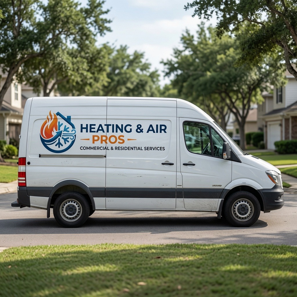 Local heating and air service van serving Drexel Heights